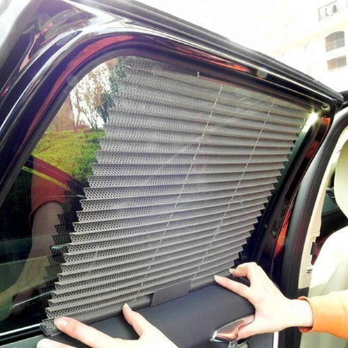 Rideau pare-soleil rétractable pour vitres de voiture 2Pcs  واقي الشمس في السيارة