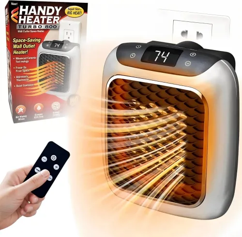 Mini Chauffage électrique Turbo 800W  Soufflant avec thermostat ajustable