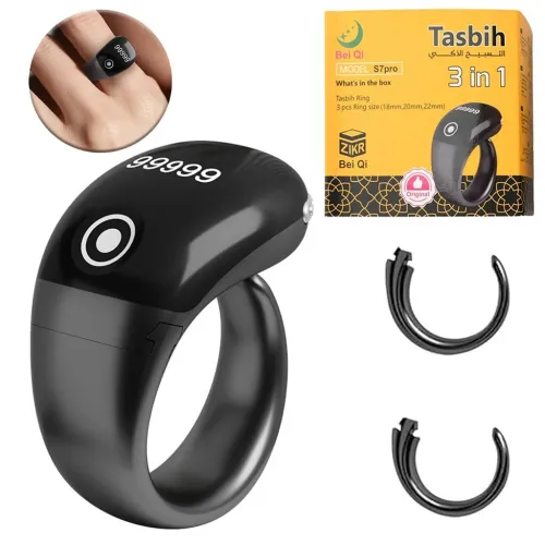 Bague Tasbih Électronique avec Écran OLED  Étanche et Pratique