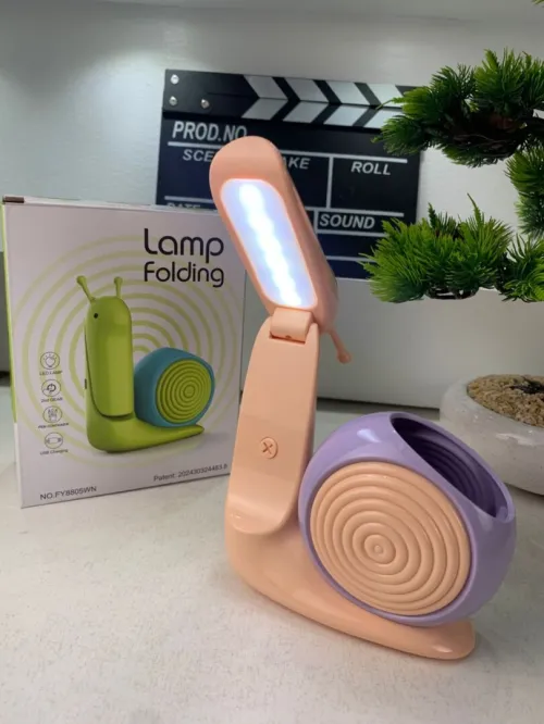 Veilleuse LED Escargot Mignon avec Support Stylo - Lampe de Bureau Décorative