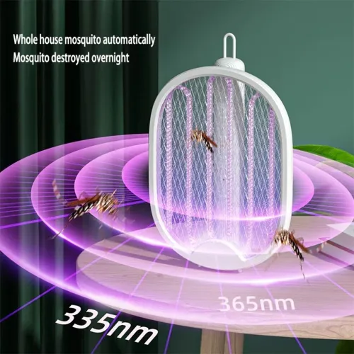 Tapette à Mouche électrique 3 en 1 3000V Rechargeable par USB  صاعق الناموس