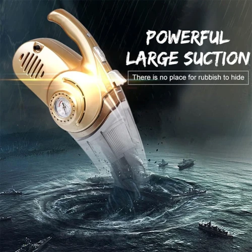 Aspirateur Portable 4 en 1 pour Voiture avec Gonfleur de Pneu Numérique  