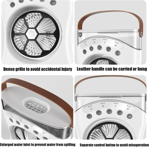 Ventilateur Portable avec Brumisation  3 Vitesses et USB et Éclairage