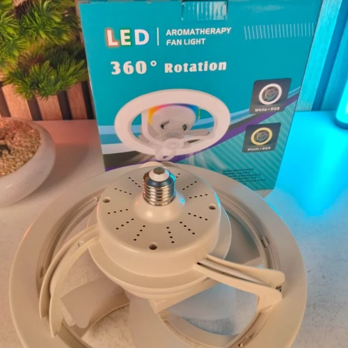 Lampe Ventilateur E27 RGB Éclairage Multicolore et Contrôle à Distance
