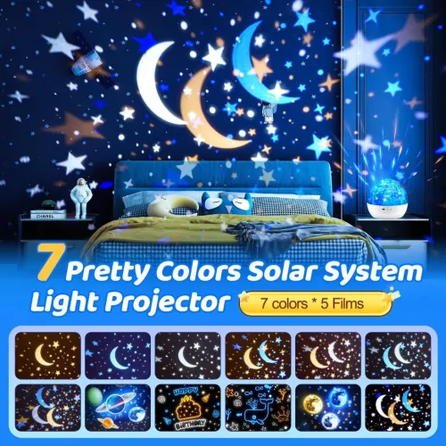 Projecteur Ciel Étoilé Enfant  Système Solaire Rotatif 360 + 5 Films Planètes