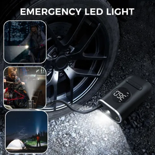 Compresseur d'Air Portable 150 PSI avec Lampe LED  منفاخ هواء محمول مع إضاءة
