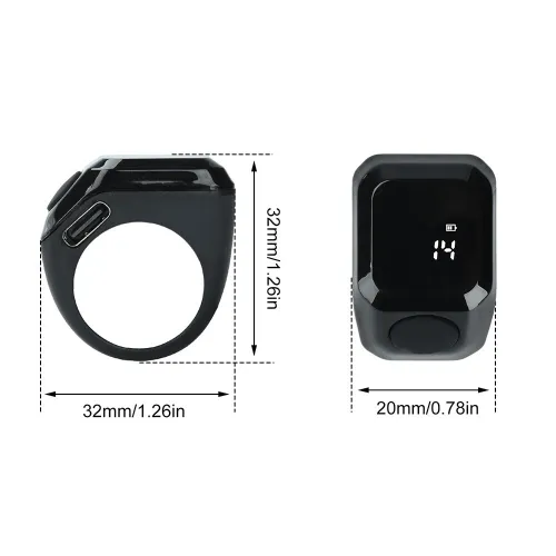 Bague de Zikr Numérique  Bluetooth avec Affichage OLED