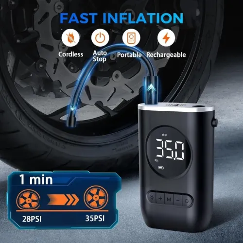 Compresseur d'Air Portable 150 PSI avec Lampe LED  منفاخ هواء محمول مع إضاءة
