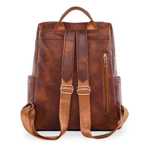 Sac à Dos Rétro Femme  Cuir PU Élégant pour Usage Quotidien