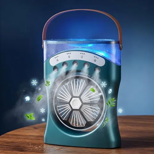 Ventilateur Portable avec Brumisation  3 Vitesses et USB et Éclairage