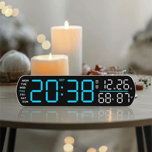 Horloge LED Multifonction avec Affichage Météo et Alarme