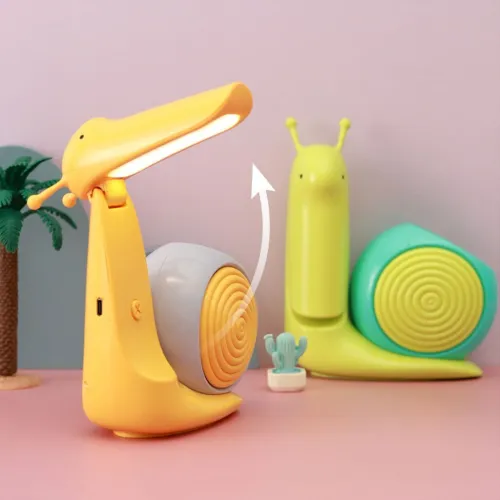 Veilleuse LED Escargot Mignon avec Support Stylo - Lampe de Bureau Décorative