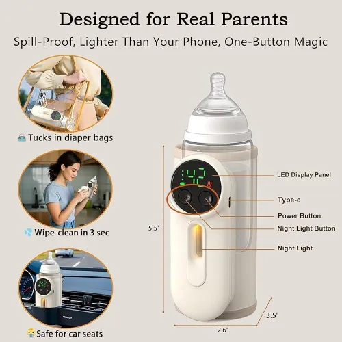 Chauffe-Biberon Intelligent  Portable avec Écran Température
