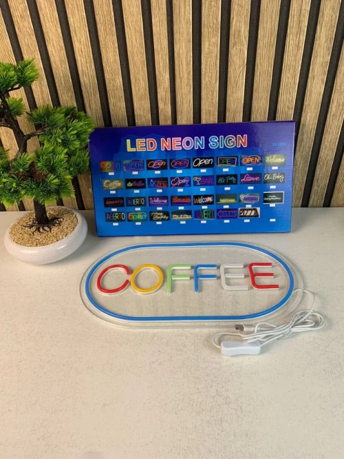 Panneau Néon LED Coffee  Décoration Lumineuse pour Cafés