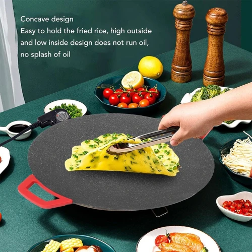 Plaque de Cuisson Électrique 36 cm Grill Sans Fumée Haute Performance