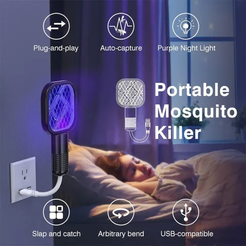 Mini Tapette à mouches USB avec Lumière LED Violette  مصيدة الناموس