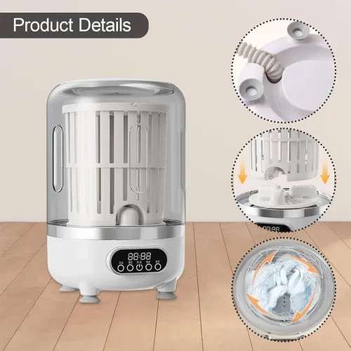 Mini Machine à Laver Portable 3L avec Lumière Bleue