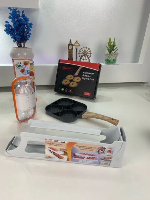 Pack Cuisine Multifonction : Rangement Œufs, Poêle à Crêpes et Tasses 6-en-1