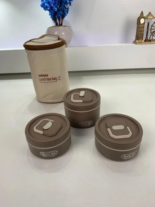 Lunch Box 3 étage avec Sac Isotherme Isolant  حافظة طعام حرارية 3 طبقات 