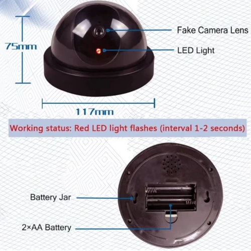 Caméra Factice de Surveillance Dôme avec LED Clignotante - كاميرا مراقبة وهمية مع ضوء