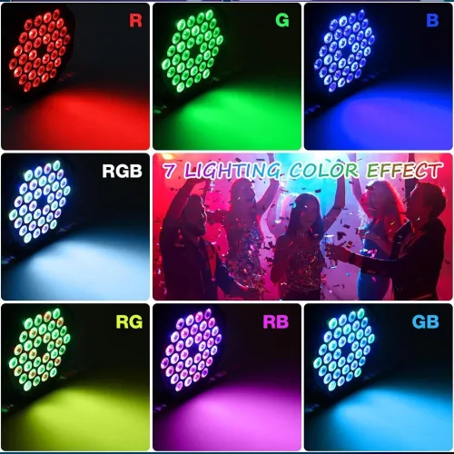 Projecteur LED RVB 36 LEDs pour Jeux et Fêtes  Télécommande Incluse