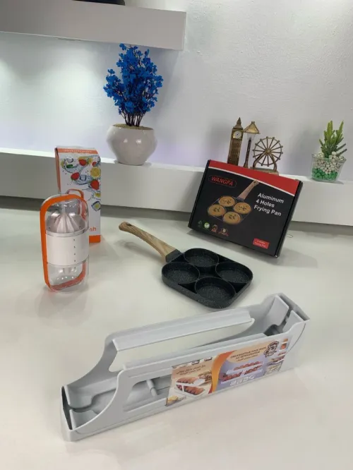 Pack Cuisine Multifonction : Rangement Œufs, Poêle à Crêpes et Tasses 6-en-1