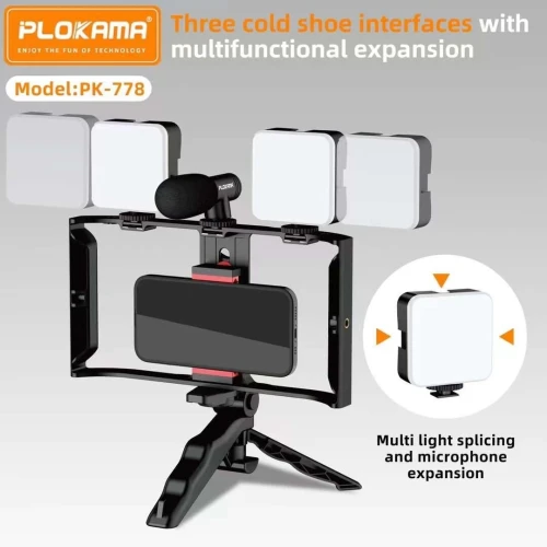 Ensemble Créateur de Contenu 5 en 1  Lumières LED + Micro HD
