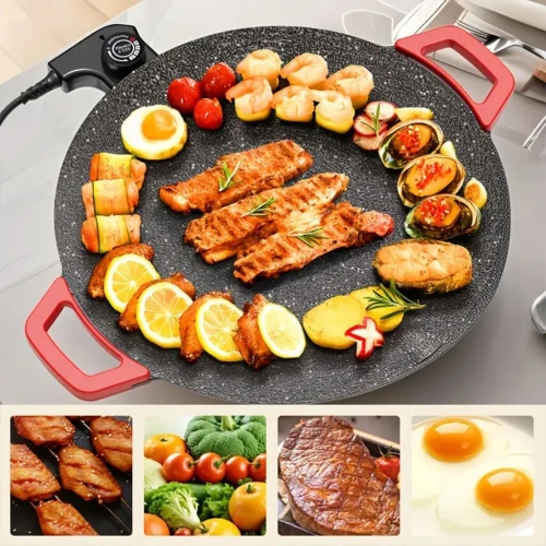 Plaque de Cuisson Électrique 36 cm Grill Sans Fumée Haute Performance
