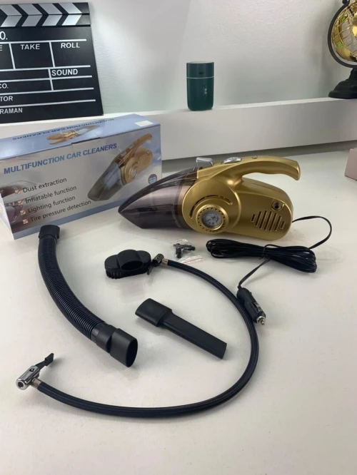 Aspirateur Portable 4 en 1 pour Voiture avec Gonfleur de Pneu Numérique  