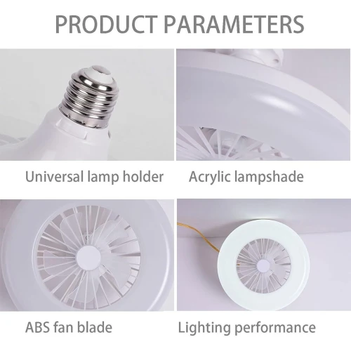 Ventilateur LED E27 30W  Éclairage et Ventilation 2-en-1