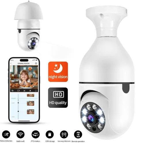 Caméra à ampoule Wi-Fi Vision Panoramique 1080p  كاميرة مراقبة وايفاي