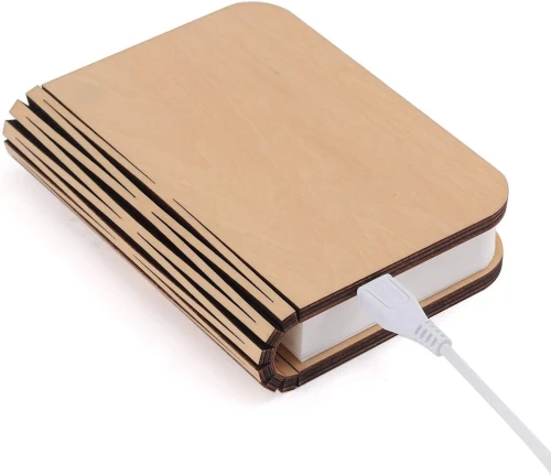 Livre lumineux LED pliable en bois 5 Modes d'éclairage rechargeable