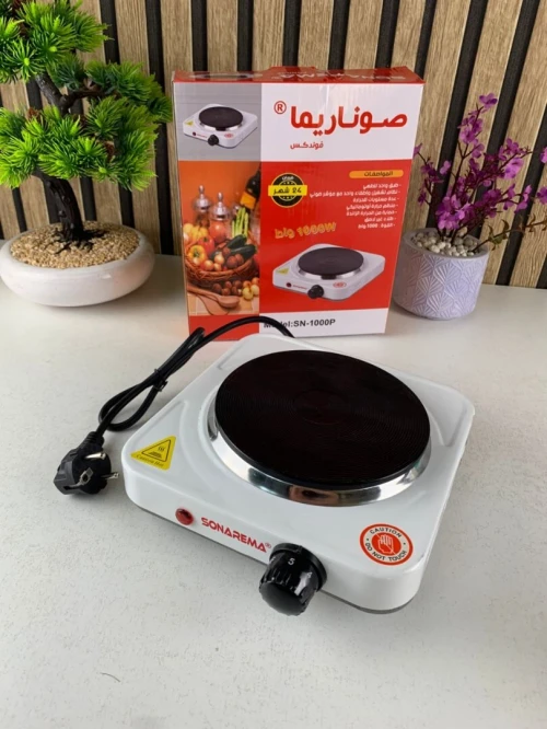 Plaque de Cuisson Électrique Portable 1000W Chauffe Rapide et Réglable