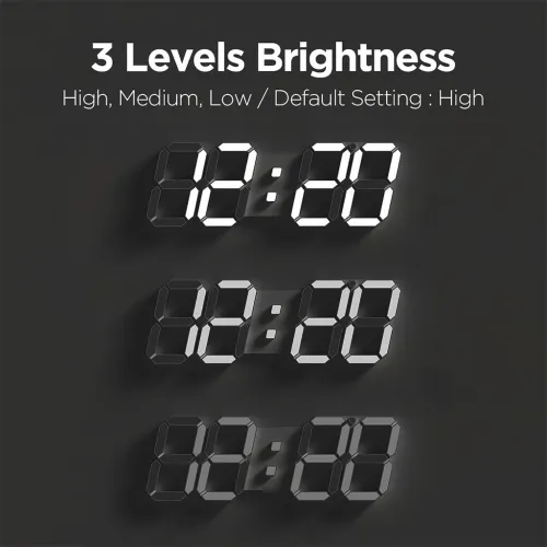 Horloge LED Murale 3D Blanche GH0720L Design Moderne
