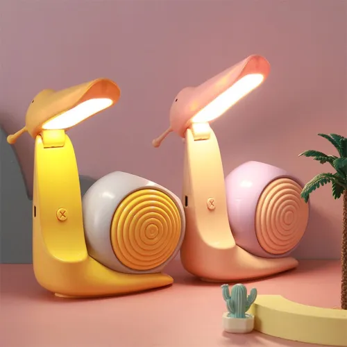 Veilleuse LED Escargot Mignon avec Support Stylo - Lampe de Bureau Décorative
