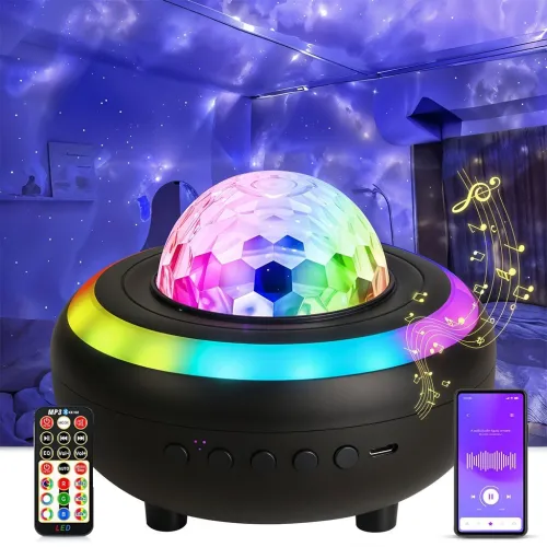 2-en-1 Étoilé : Enceinte Bluetooth + Projecteur Ciel Galactique avec Effets Lumineux
