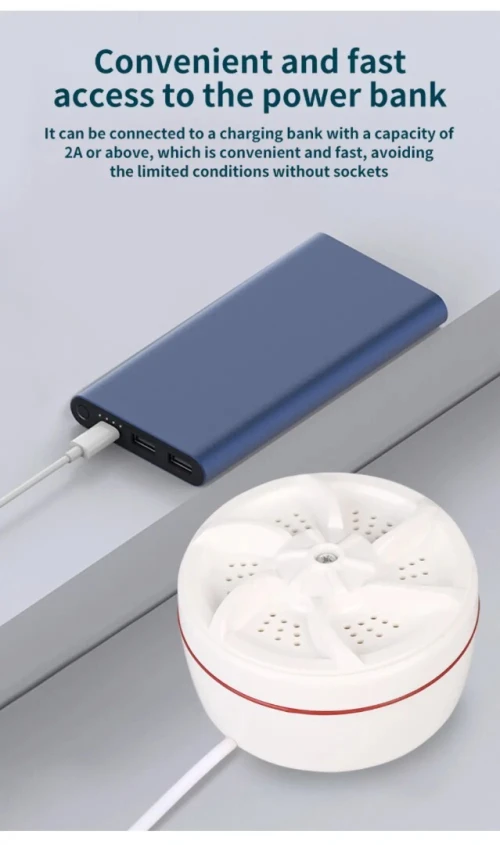 Machine à Laver Mini Portable  Lavage Ultrasons Compact USB 2 en 1