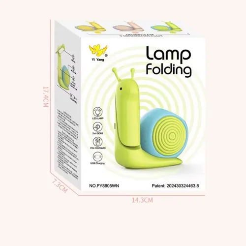 Veilleuse LED Escargot Mignon avec Support Stylo - Lampe de Bureau Décorative