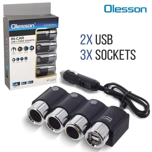Extension Allume-Cigare Olesson OEM avec 2 Ports de Charge Rapide