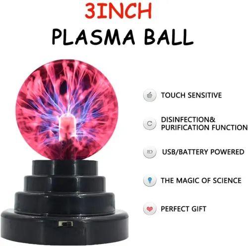 Lampe Plasma Interactive Tactile  Boule Lumineuse Décorative