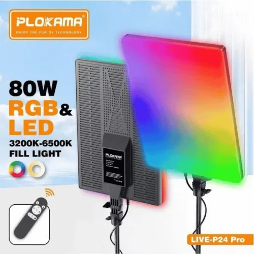 Panneau RGB et LED Fill Light 80W PLOKAMA LIVE-P24 Pro  Lumière Professionnelle
