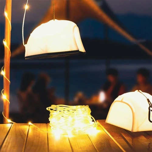 Guirlande lumineuse LED en forme de tente portable rechargeable pour camping 