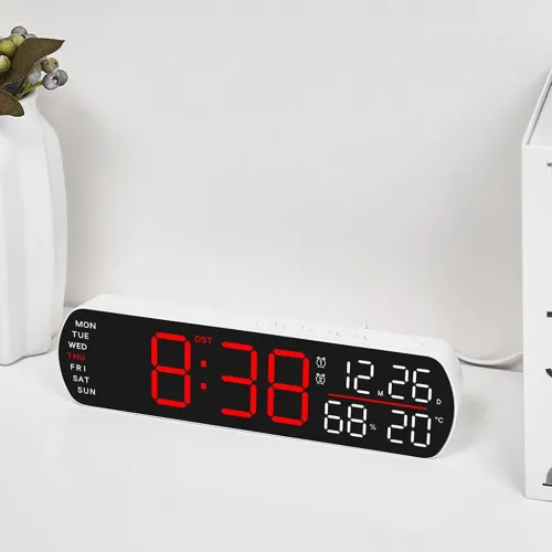 Horloge LED Multifonction avec Affichage Météo et Alarme