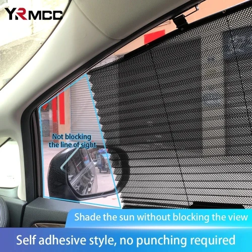 Rideau pare-soleil rétractable pour vitres de voiture 2Pcs  واقي الشمس في السيارة