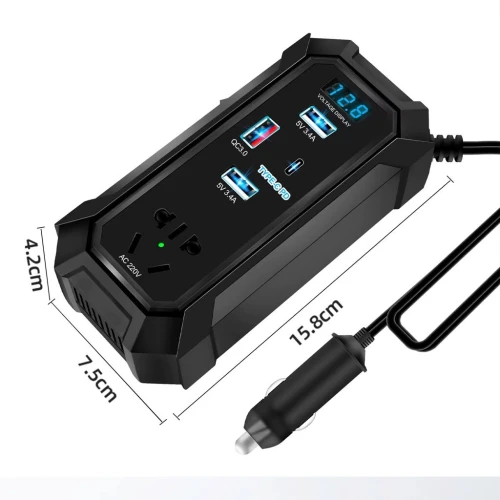Convertisseur de Voiture 12V/24V vers 220V  Multiports Charge Rapide