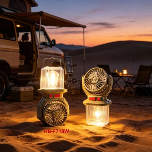 Lampe de Camping Multifonction  Éclairage et Ventilation 2-en-1