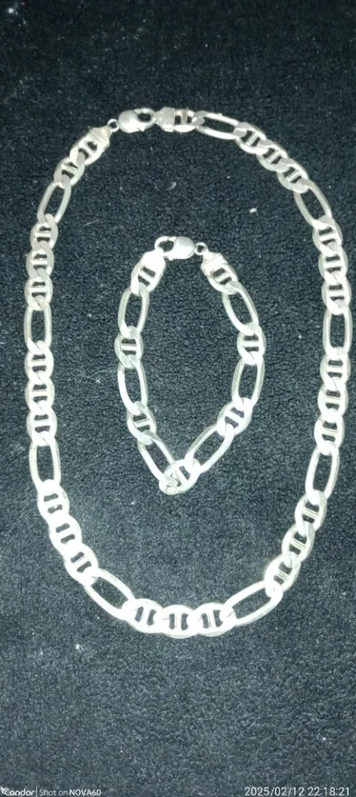 Chaine + gourmette en argent 925 de 131 gr