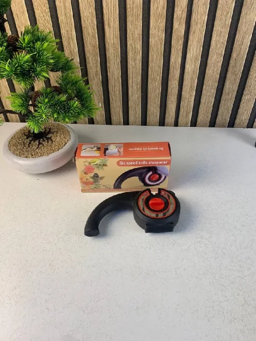 Aiguiseur de couteaux de cuisine 6 en 1 avec bouton rotatif multifonction - مسن سكاكين