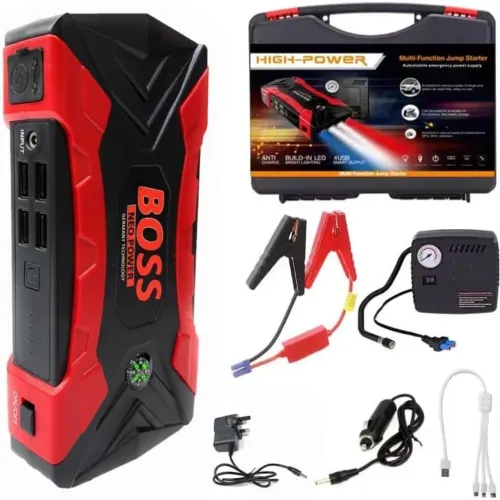 Démarreur Multifonction 99800mAh avec Compresseur d'Air et Câbles de chaege 
