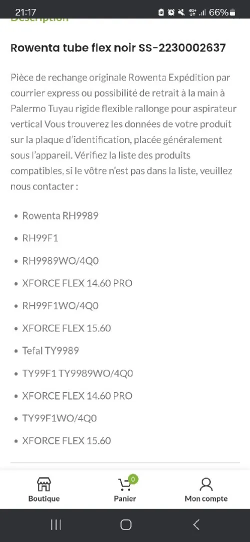 Tube flexible noir Aspirateur 
